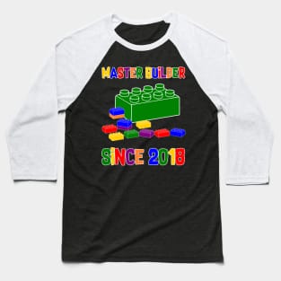 Master Builder Tee Block Building Gift Funny Building Brick Building Blocks Birthday Tee Retro Vintage Builder Baseball T-Shirt